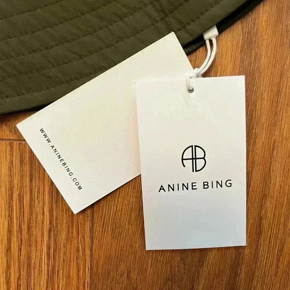 NWT Anine Bing Demi Bucket Hat Dark Olive Green XS/S main image 5